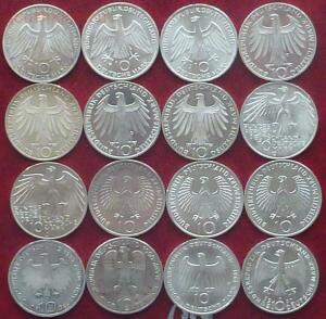 Серебро: 5 марок ФРГ. 20 монет без повторов. - 2.jpg