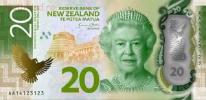 На аверсе двадцати долларов изображена королева Елизавета II (Queen Elizabeth II)