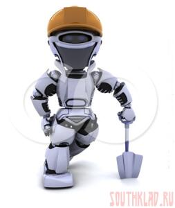 Наши лопаты. - 209720-Royalty-Free-RF-Clipart-Illustration-Of-A-3d-Silver-Robot-Wearing-A-Hard-Hat-And-Leaning-On-A-Shovel.jpg