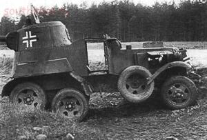 Трофейный бронеавтомобиль БА-10М одной из частей Вермахта.