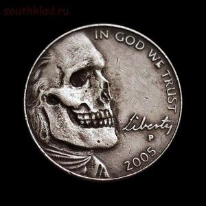 Резные монеты или Buffalo nickel - skullnickel06.jpg