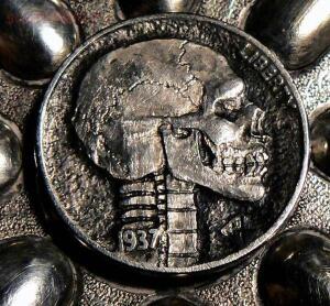 Резные монеты или Buffalo nickel - skullnickel01.jpg