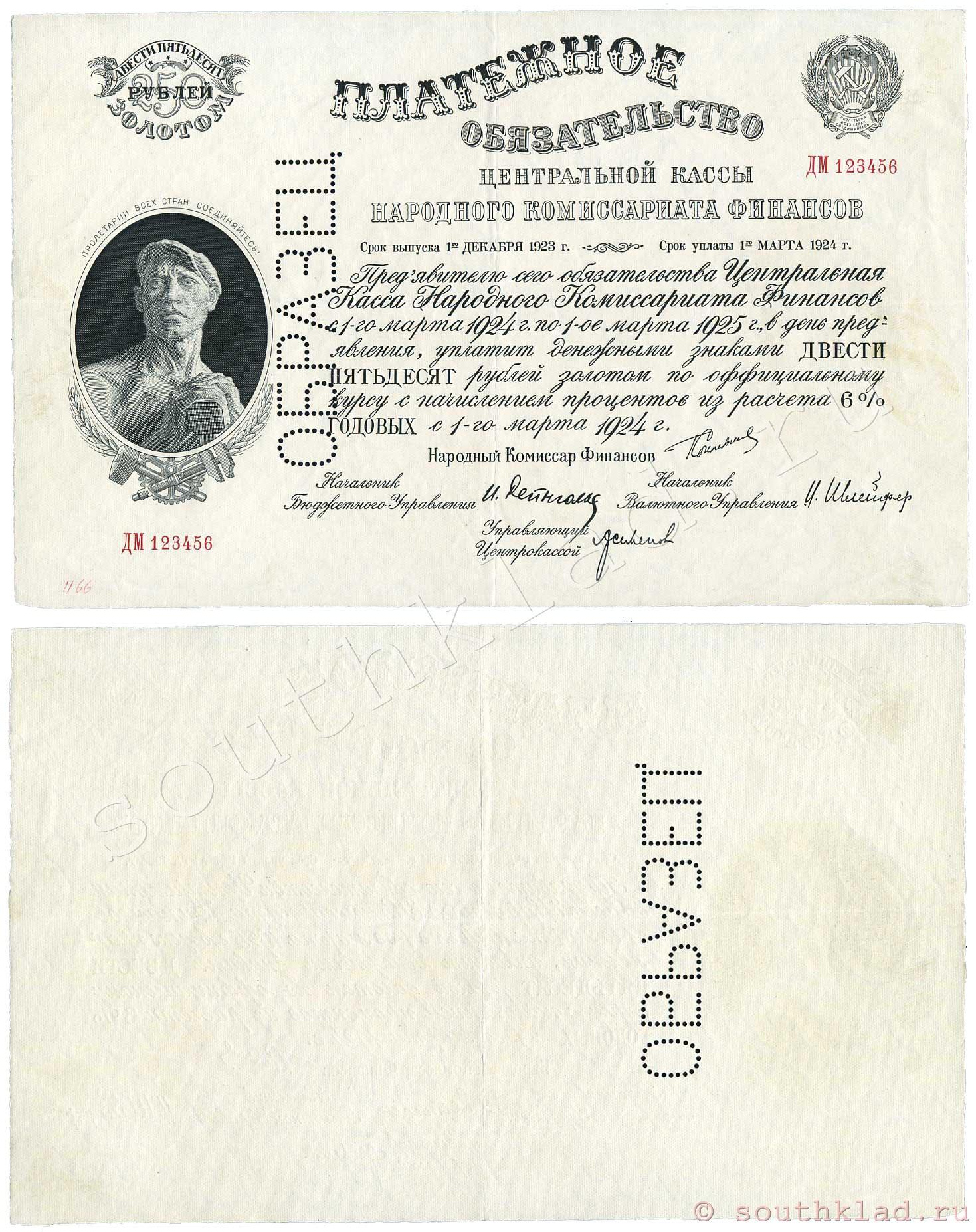250 рублей 1923-1929 годов