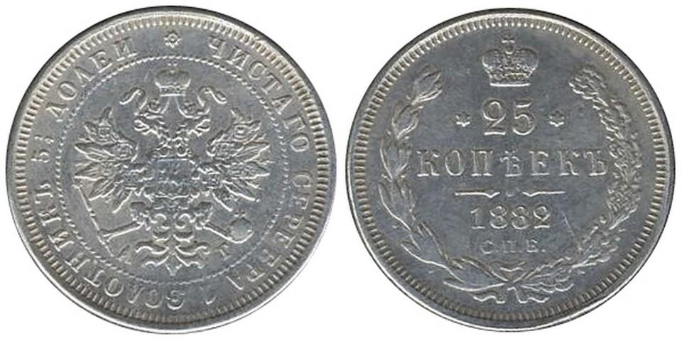 25 копеек 1882 года