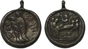 Монетовидная иконка-привеска Святая Анна