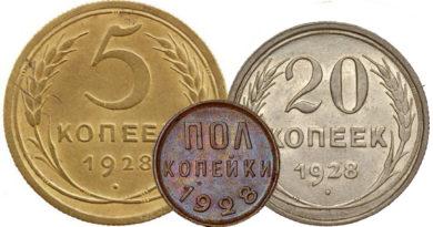 Цены на монеты СССР 1928 года