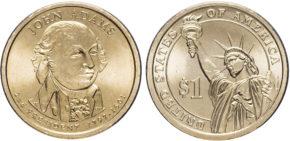 1 доллар 2007 года Джон Адамс