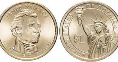 1 доллар 2008 года Джеймс Монро