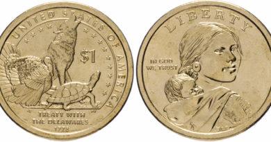 1 доллар 2013 года Делаверский договор 1778 года