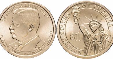1 доллар 2013 года Теодор Рузвельт