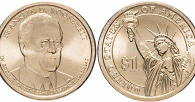 1 доллар 2014 года Франклин Рузвельт