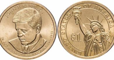 1 доллар 2015 года Джон Кеннеди