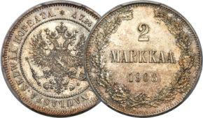 2 марки 1905-1908 годов для Финляндии
