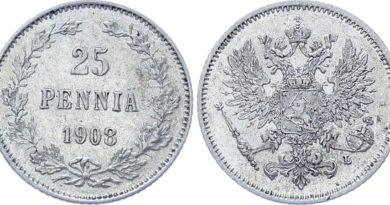 25 пенни 1908 год