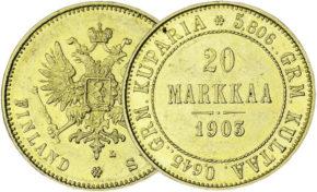 20 марок 1903-1913 годов для Финляндии
