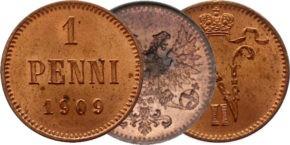 1 пенни 1896-1916 для Финляндии