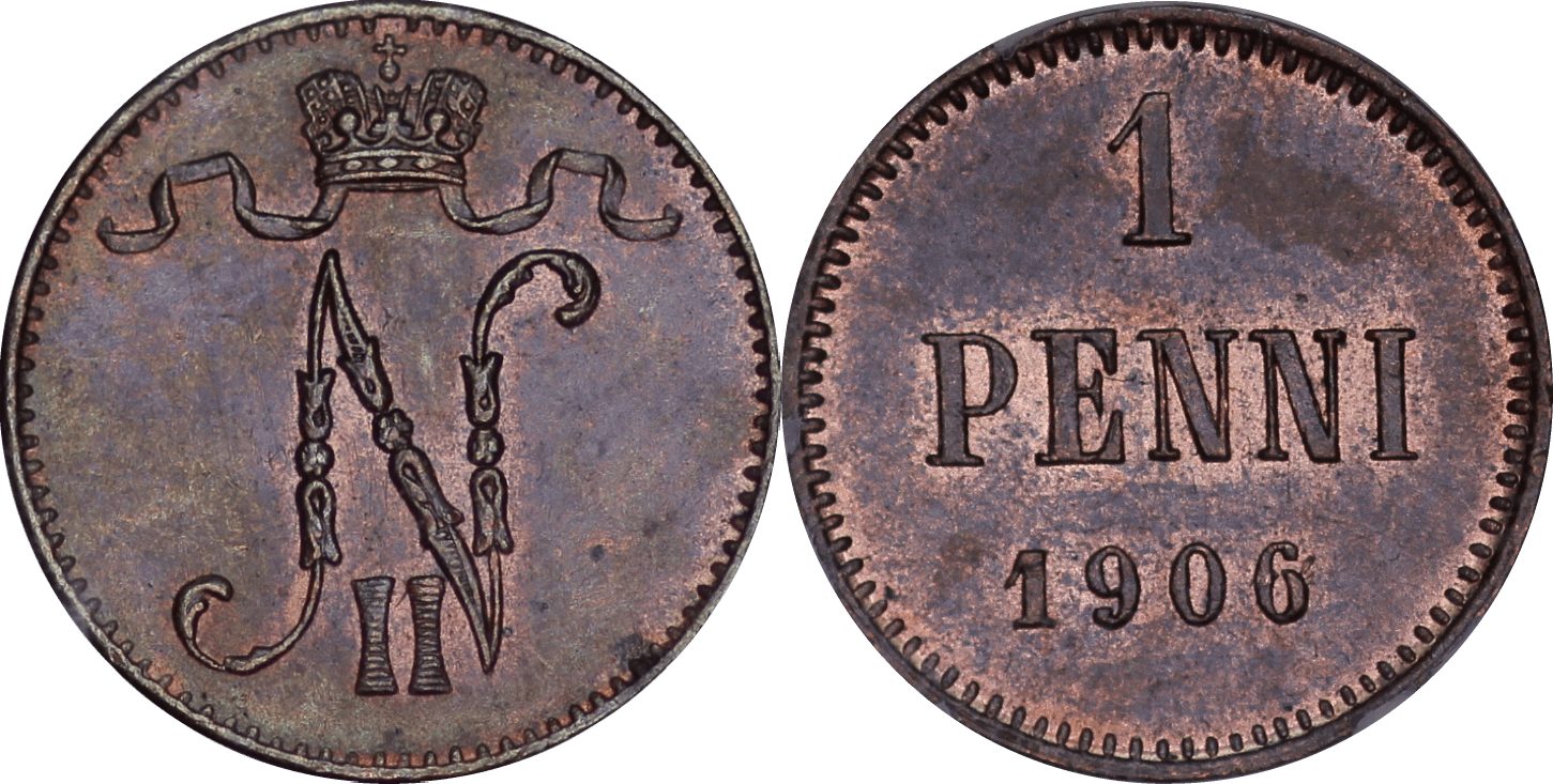 1 пенни 1905 года