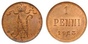 1 пенни 1913 год