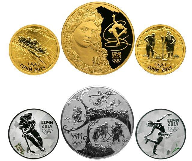 Коллекционные монеты "Сочи-2014" из драгоценных металлов