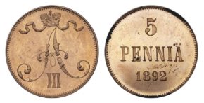 5 пенни 1891 года