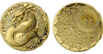 50 евро 2024 года Китайский знак зодиака Дракон