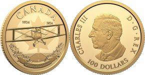 100 долларов 2024 года 100-летие Королевских военно-воздушных сил Канады