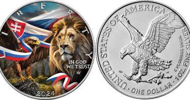 1 доллар 2024 года Чешский льв и Словацкий орел