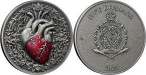 5 долларов 2024 года Сердце