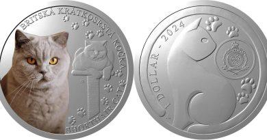 1 доллар 2024 года Британская короткошерстная кошка