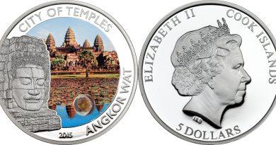 5 долларов 2015 года Город храмов Ангкор-Ват
